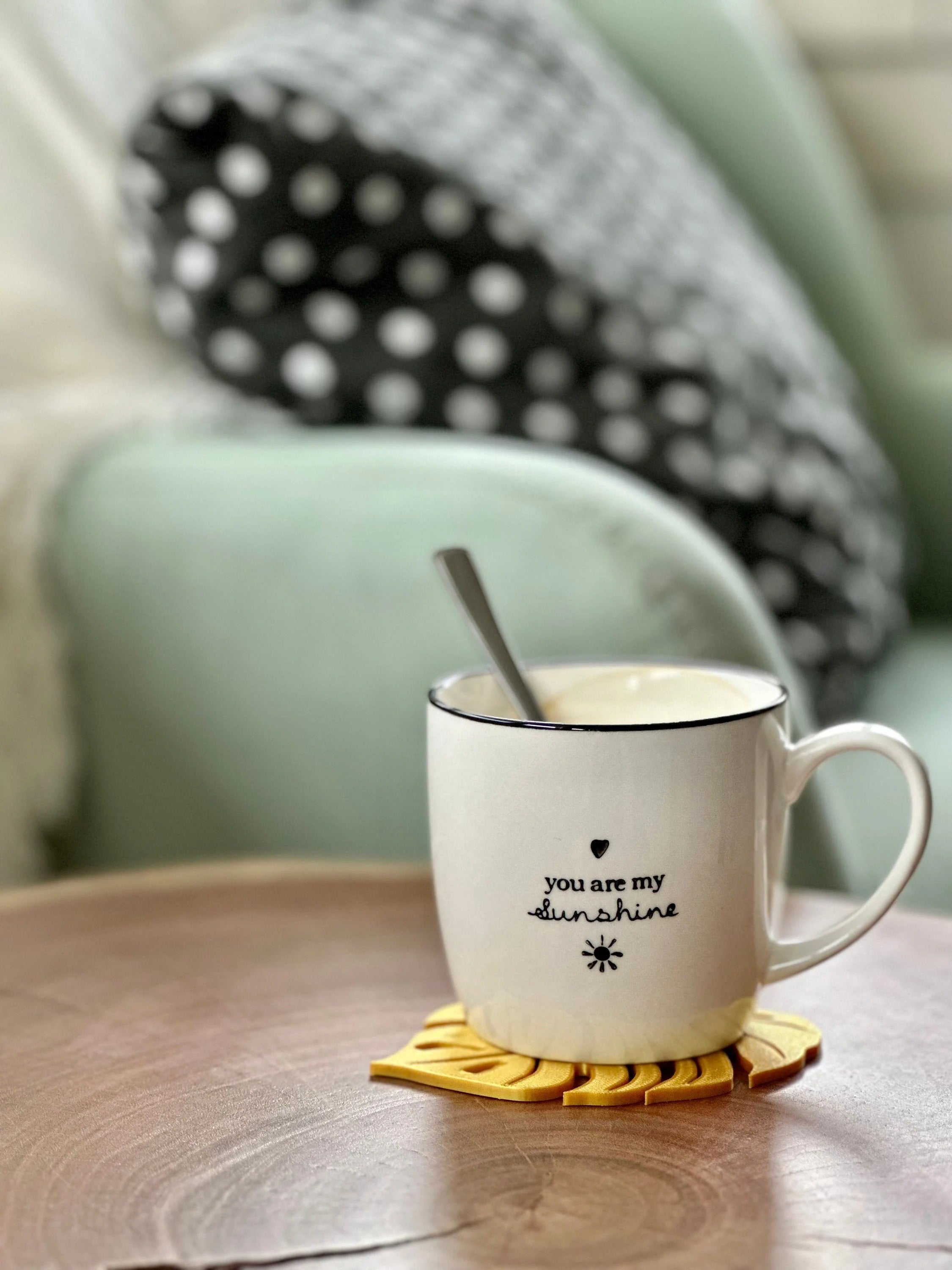 Einzigartiger Botanischer Untersetzer in Gold 6-teilig