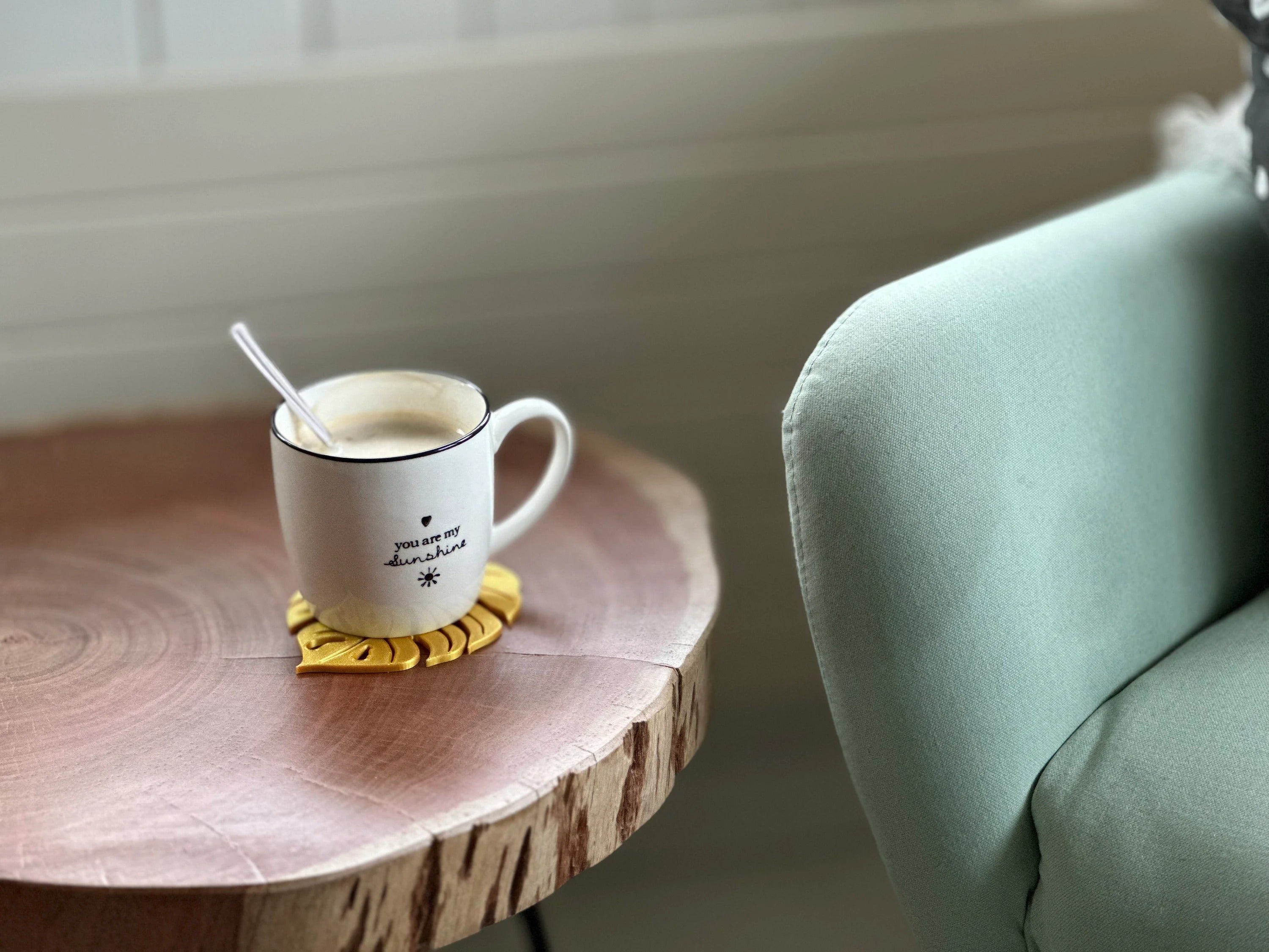 Einzigartiger Botanischer Untersetzer in Gold 6-teilig