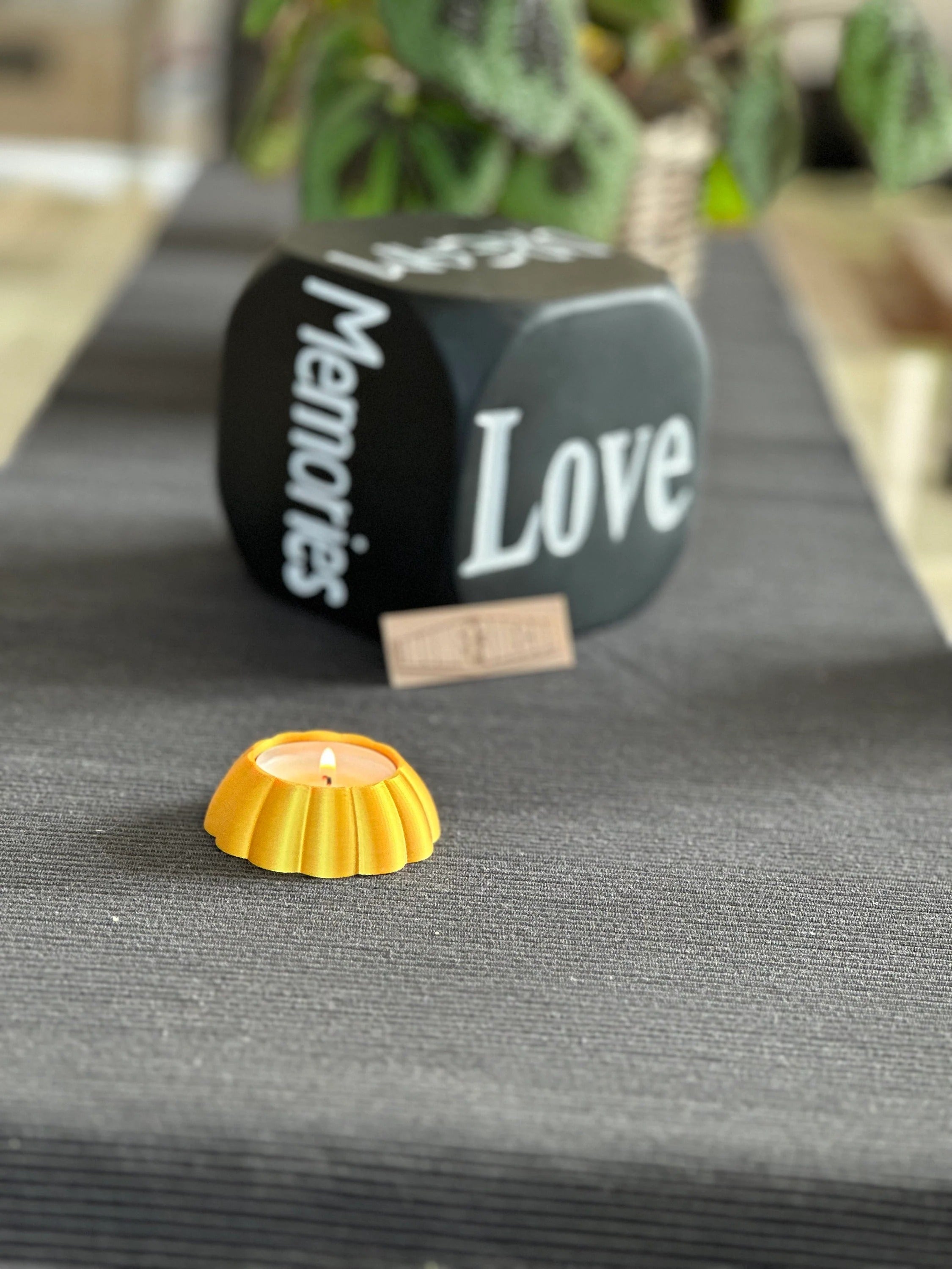 Golden Shell or Flower Tealight Holder 3D Printed Motif