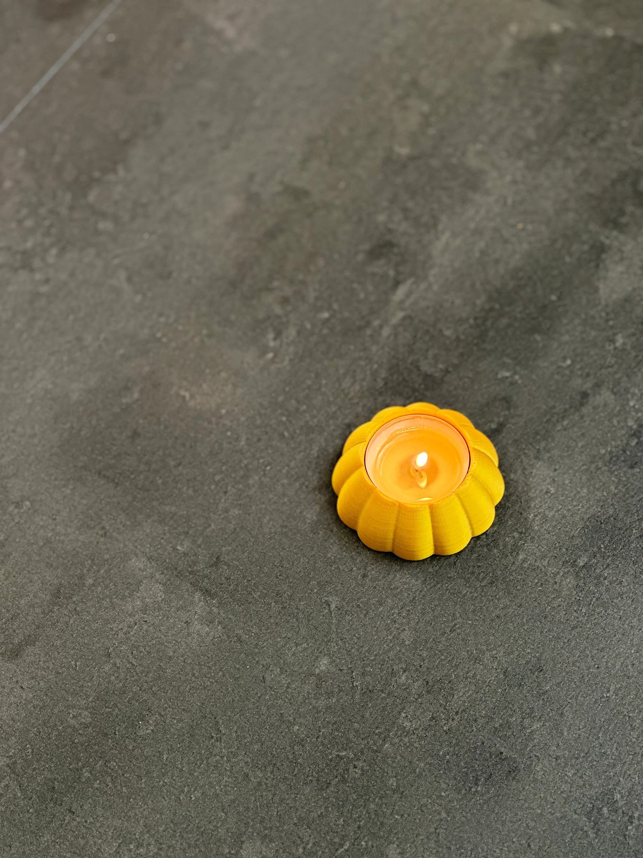 Golden Shell or Flower Tealight Holder 3D Printed Motif
