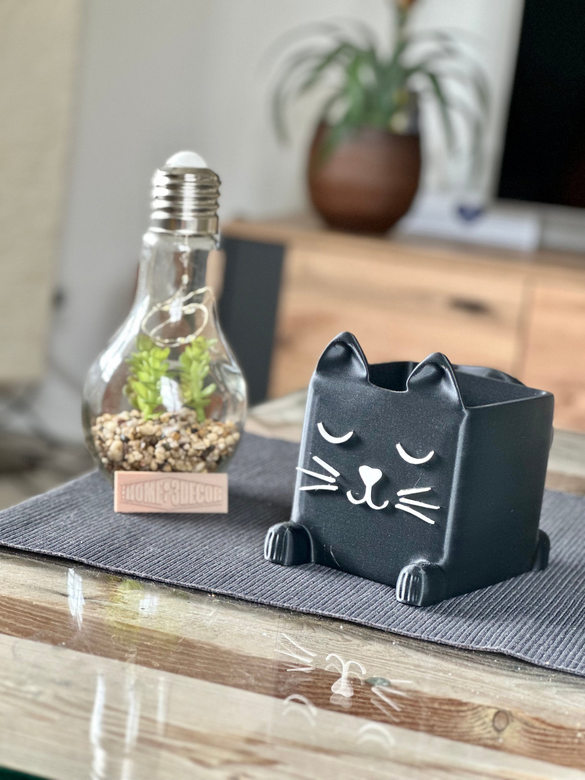 Super Cute Cat Pot for Small Plants Pens and More 3D