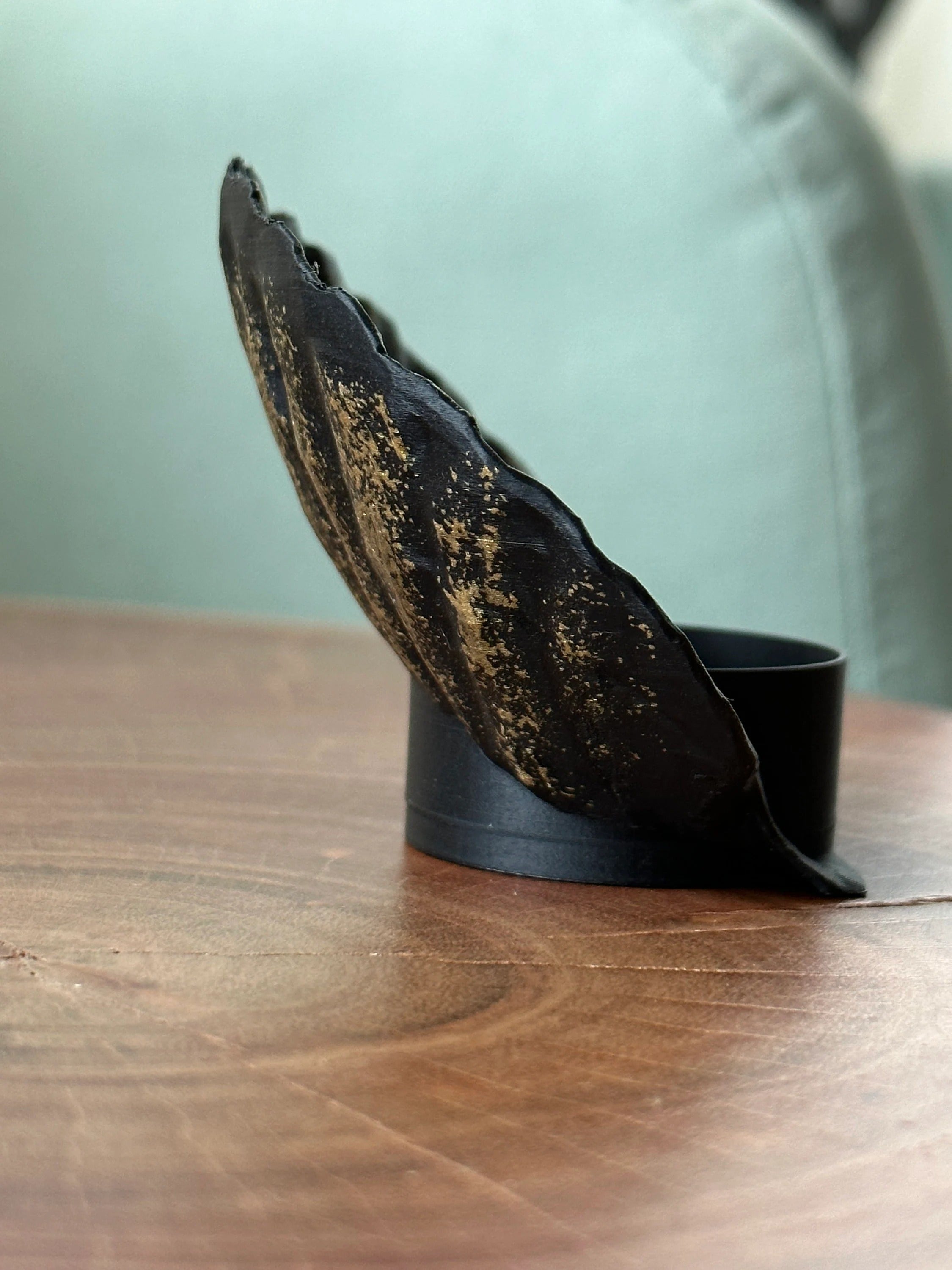 Tea Light Holder Shell With Gold 3D Printed Motif