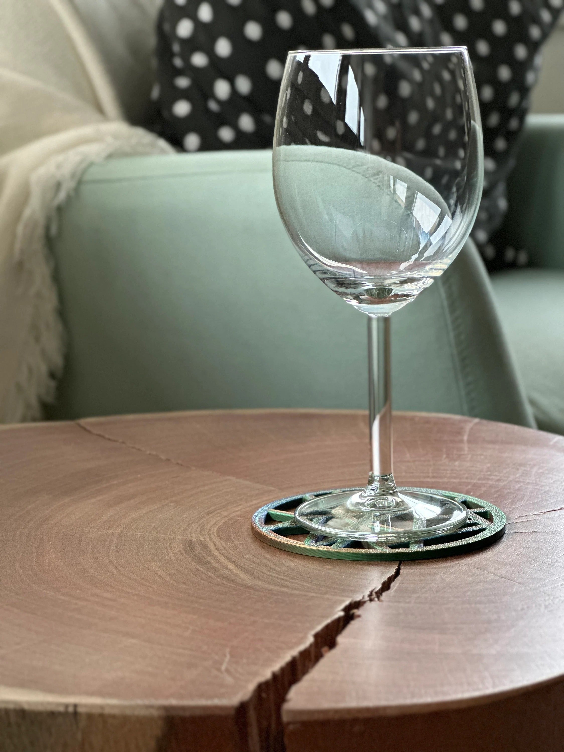 Unique Golden Geometric Coaster 3D Printed Motif